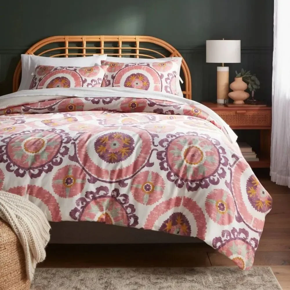 Full/Queen Luxe 310TC Cotton Sateen Suzani Print Duvet Set - Multi